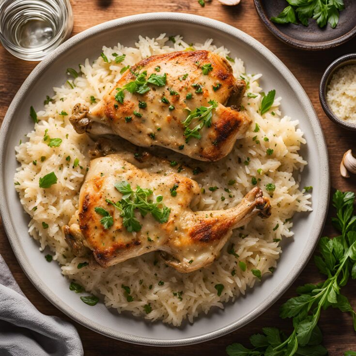 One Pan Garlic Parmesan Chicken and Rice Recipe