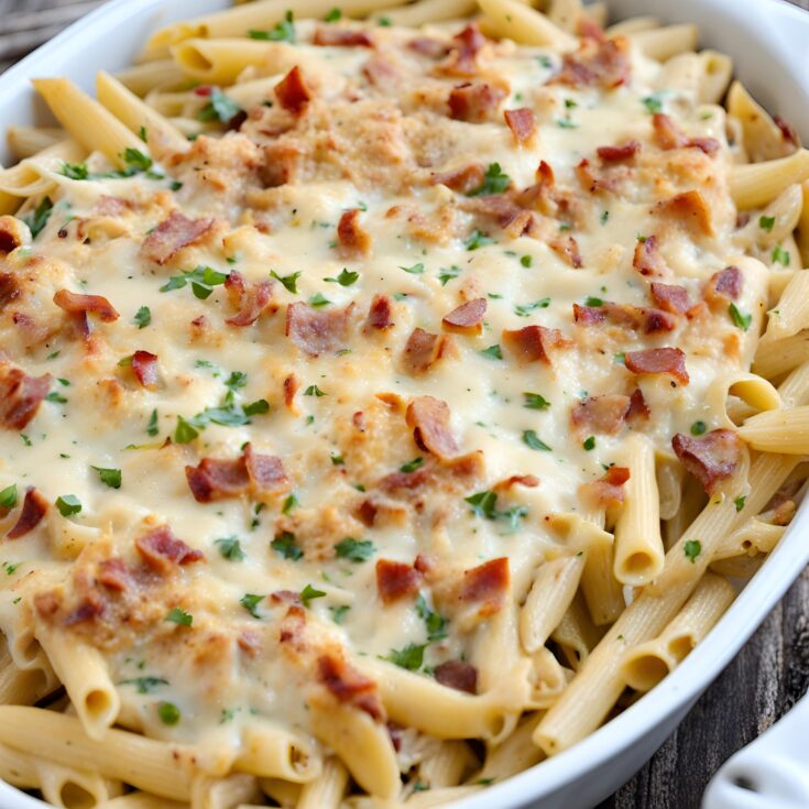 Chicken Bacon Ranch Baked Penne Recipe